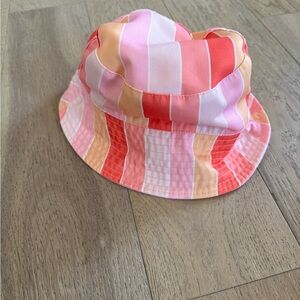 Target Girls Bucket Hat Pink Stripe Multicolor Cotton Cap